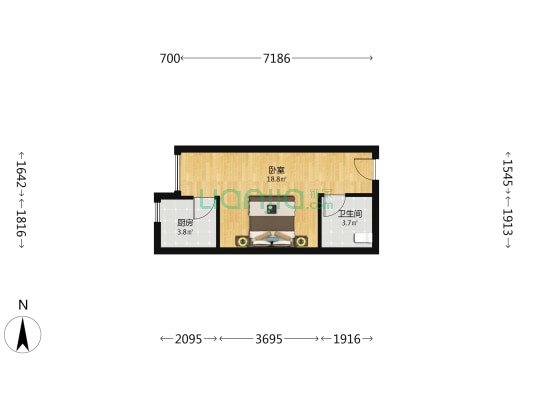 龙泊小时代 1室0厅1卫 40平方