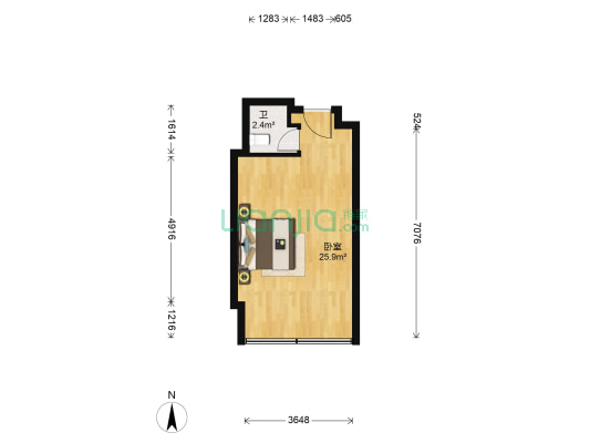 熙汐LOFT 1室0厅1卫 46平方