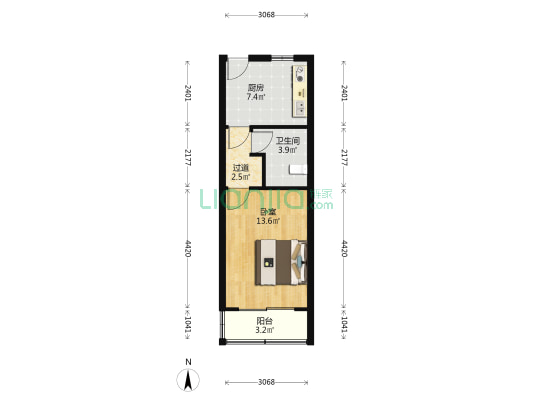 宝钢五村后河沿 1室0厅1卫 38平方