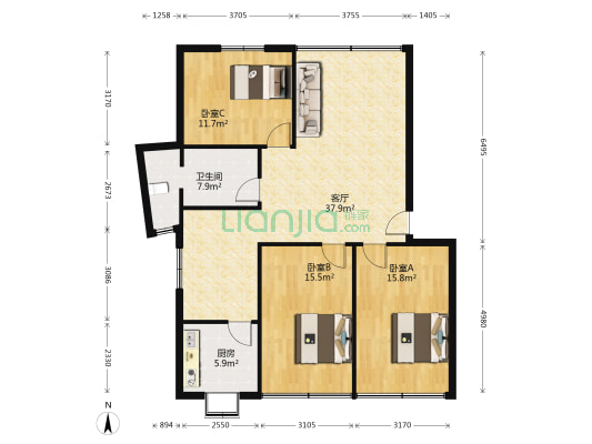 卫民巷95号 3室1厅1卫 110平方