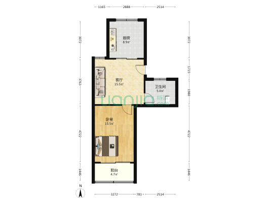 华山花苑二期 1室1厅1卫 96平方