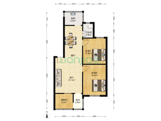 东苑楼 2室1厅1卫 74平方