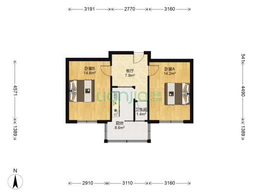 老地税局家属楼 2室1厅1卫 61平方