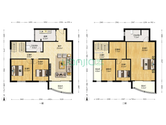 翠景山庄 4室1厅2卫 152平方