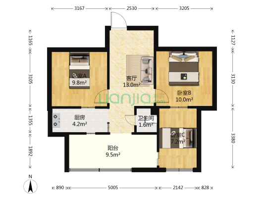 官渡区关育路防疫站宿舍 3室1厅1卫 41平方