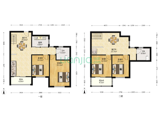 水岸花城 4室2厅2卫 163平方