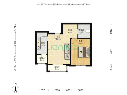 曹庄欣苑 1室1厅1卫 72平方