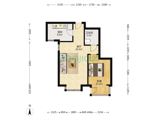 兴泰里 1室1厅1卫 63平方