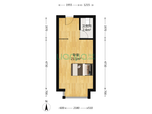 枫林左岸 1室0厅1卫 36平方