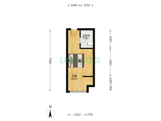 卓越伊景寓 1室0厅1卫 35平方