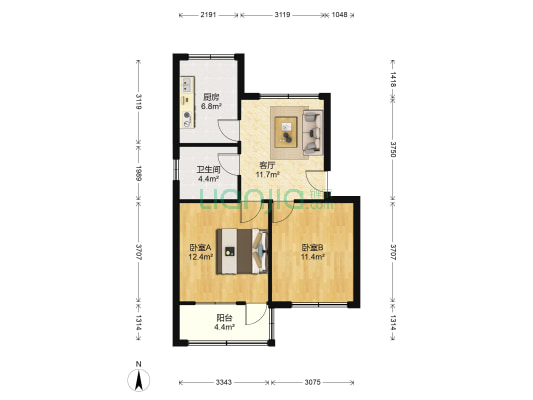 水利局家属院 2室1厅1卫 76平方