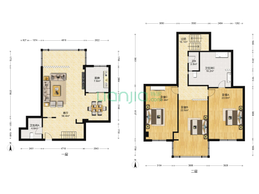 时代广场 3室1厅3卫 273平方