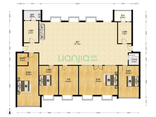 柴市巷70号 5室1厅1卫 150平方