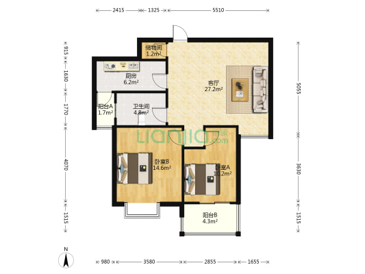 南浦佳园 2室1厅1卫 89平方