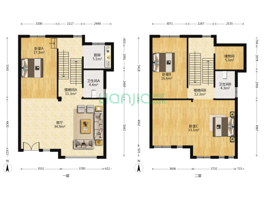 田野风情 3室1厅2卫 321平方