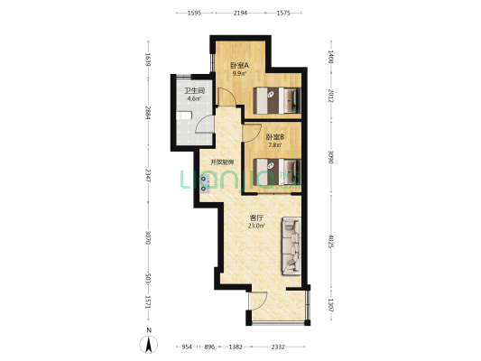 金枋至尊 2室1厅1卫 241平方