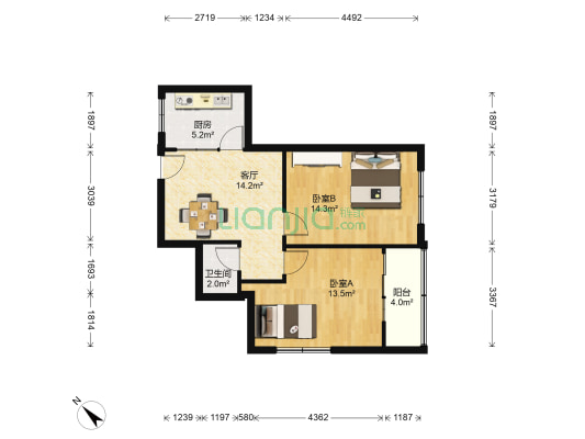 商水路小区 2室1厅1卫 69平方