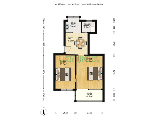 长江新村(启东市) 2室1厅1卫 52平方