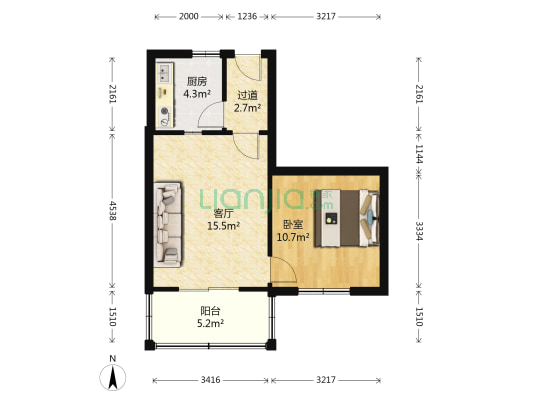 汉钢路7号 1室1厅0卫 47平方