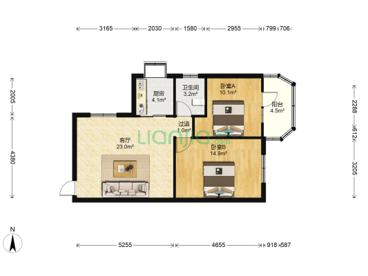 教场门散盘 2室1厅1卫 82平方