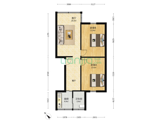 一环路西三段214号 2室1厅1卫 71平方