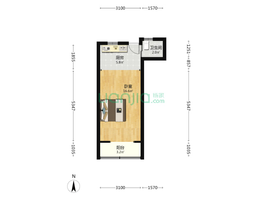 平型关路260弄 1室0厅1卫 35平方