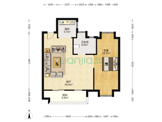 中建壹品澜郡 1室1厅1卫 90平方
