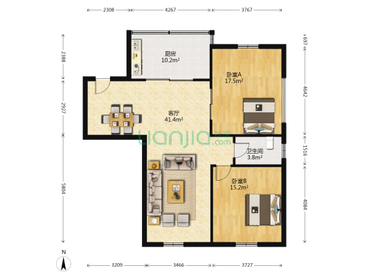 金狮公寓 2室1厅1卫 79平方
