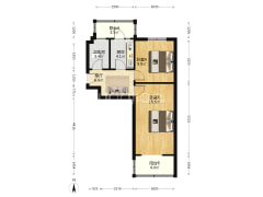 范阳主路旁 板楼三层两居室 精装修 集中供暖-涿州研制厂小区户型图