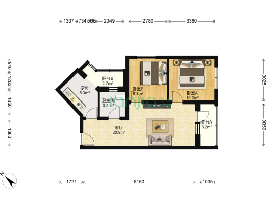 晓月苑二里 2室1厅1卫 79平方