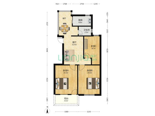省计量技术监督局屏东路单位宿舍 3室1厅1卫 82平方