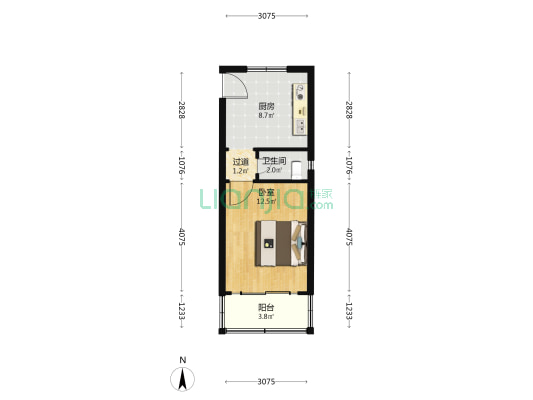 庙东街4号 1室0厅1卫 29平方