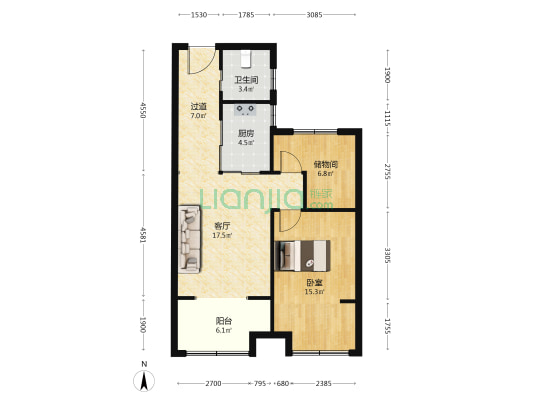 星斓荟 1室1厅1卫 84平方