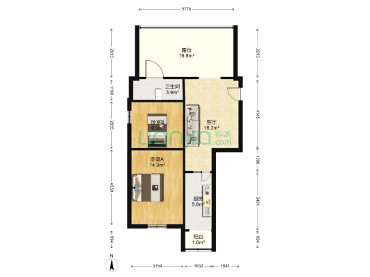 宜君西里 2室1厅1卫 68平方