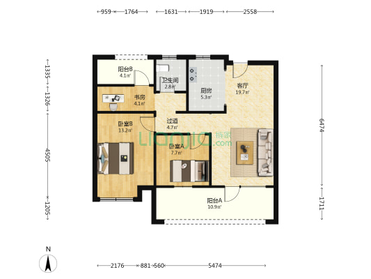 和达·可园 3室1厅1卫 89平方