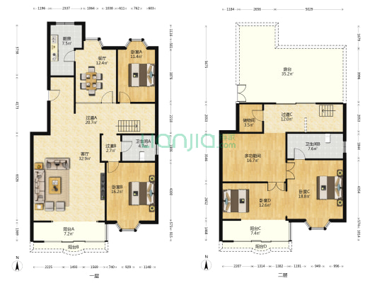 明苑花园 5室2厅2卫 247平方