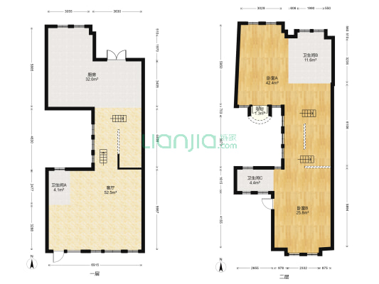 融侨观山府 2室1厅3卫 245平方