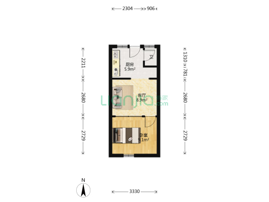 川建股司宿舍 1室1厅1卫 82平方