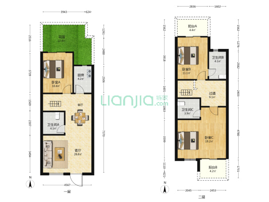融信有墅 3室1厅3卫 94平方
