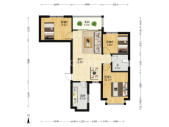 恒大全新小三房中高楼层家具齐全-澄迈恒大御景湾户型图