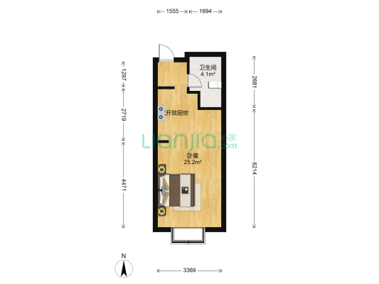 海通广场 1室0厅1卫 43平方