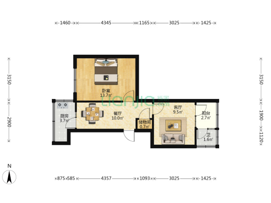 烟厂礼堂区 1室2厅1卫 42平方