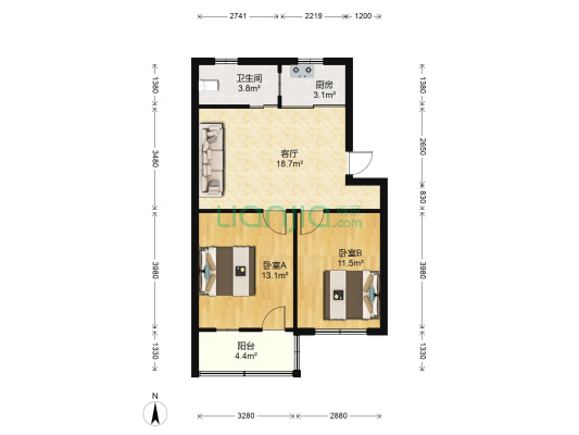 春苗巷11号 2室1厅1卫 60平方