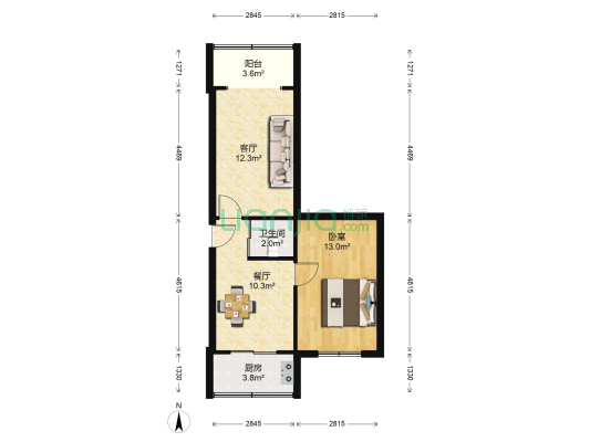 泰和小区 1室2厅1卫 60平方