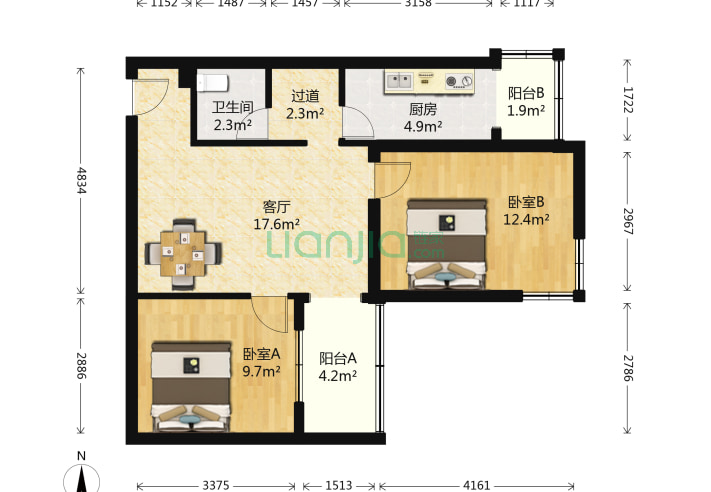 1套 关联房源 当前在售 历史成交 户型结构平层 朝向东,南 建筑面积