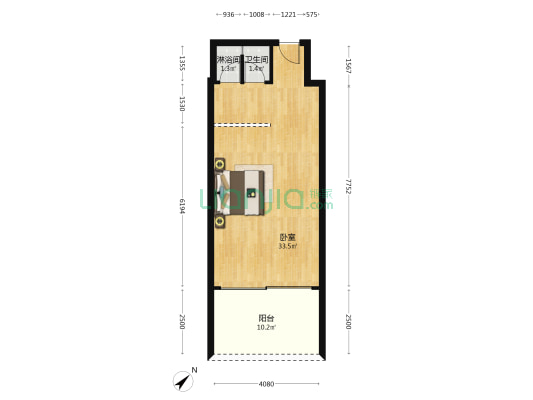 檀悦豪生度假酒店 1室0厅2卫 68平方