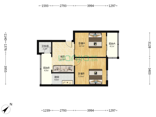 浦兴街96号附4号 2室1厅1卫 66平方