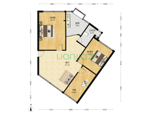 老政法小区 3室1厅1卫 112平方