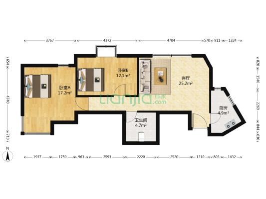渤海明珠 2室1厅1卫 101平方