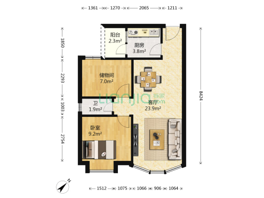 昌顺豪庭 1室1厅1卫 54平方